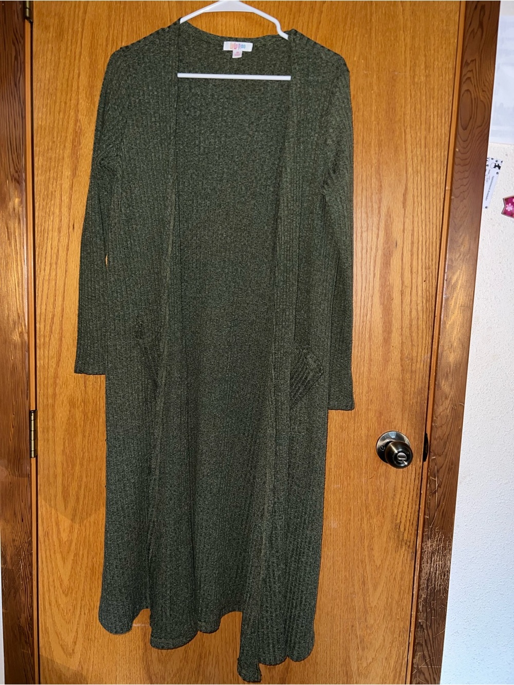 LuLaRoe Olive Green Sarah Duster Ribbed Cardigan
